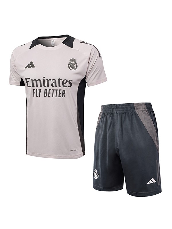 Real madrid  training jersey men's gray uniform soccer sportswear football tops sports shirt 2024-2025